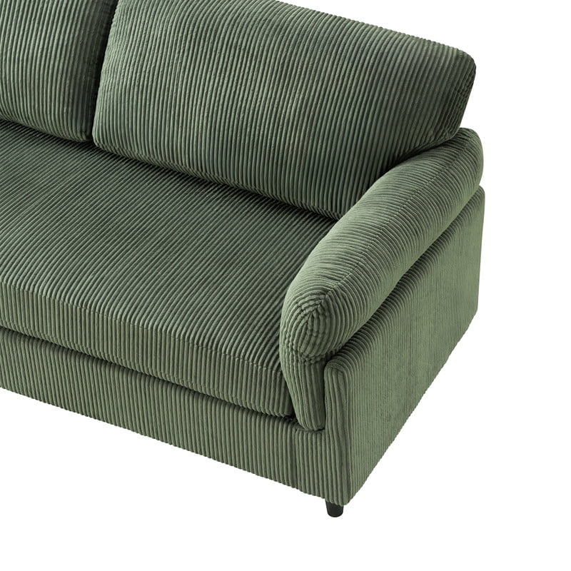 Howcool 82.6"W Corduroy Loveseat Sofa,Mid-Century Modern 2-Seater Sofa Couch, Heavy-Duty Iron & Wood Frame, Soft Upholstered Loveseat for Living Room/Bedroom