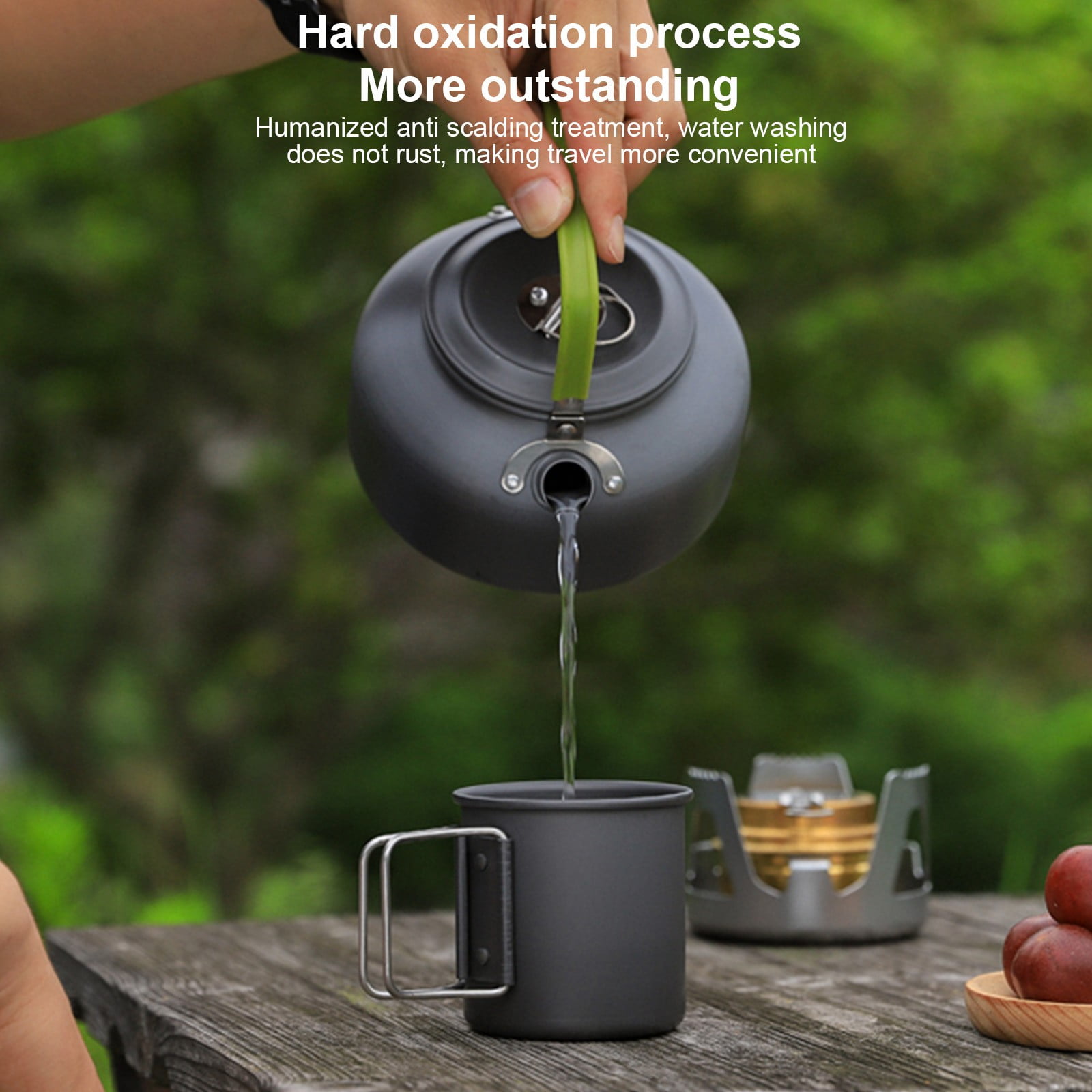 iBasingo 250 ml tasse à café en titane en plein air jus bière camping tasse européenne empilable avec bouteille d'eau grise tasse simple couche pour bureau à domicile avec couvercle Ti3051D
