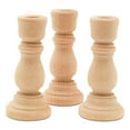 thumbnail image 4 of Wood Unpainted Candlesticks, Mini  3-inch with 1/2 inch Hole, Set of 50 Small Craft Candlesticks to Paint or Decorate, by Woodpeckers, 4 of 8