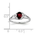 thumbnail image 3 of Solid 14k White Gold 7x5mm Oval Garnet January Red Gemstone Engagement Ring Size 8, 3 of 6