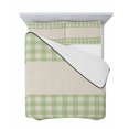 thumbnail image 7 of Quilts Twin-XL Size Bedding Set, Retro Green Lightweight Quilted Comforter, Farmhouse Buffalo Plaid Vintage Beige Soft Reversible Bedspread Coverlet with Pillow Covers for All Season, 68" x 98", 7 of 7