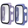 thumbnail image 1 of 2 Pack Hard PC Case with Tempered Glass Screen Protector Compatible with Apple Watch SE Series 6 Series 5 Series 4 40mm original light purple and purple, 1 of 5