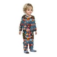 thumbnail image 3 of Odeerbi Christmas Onesie Pajamas for Family Holiday Sleep Jumpsuit Long Sleeve Family Christmas Pajamas Matching Sets Baby Fashion Printed Hooded Jumpsuit Sleepwear PJs Set Blue, 3 of 5
