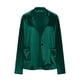 thumbnail image 4 of AUNVITO Women's Solid Velvet Blazer Notch Lapel Long Sleeve with Faux Pockets Elegant and Chic Style, 4 of 9