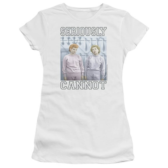 I Love Lucy Seriously Cannot S/S Junior Women's T-Shirt Sheer White