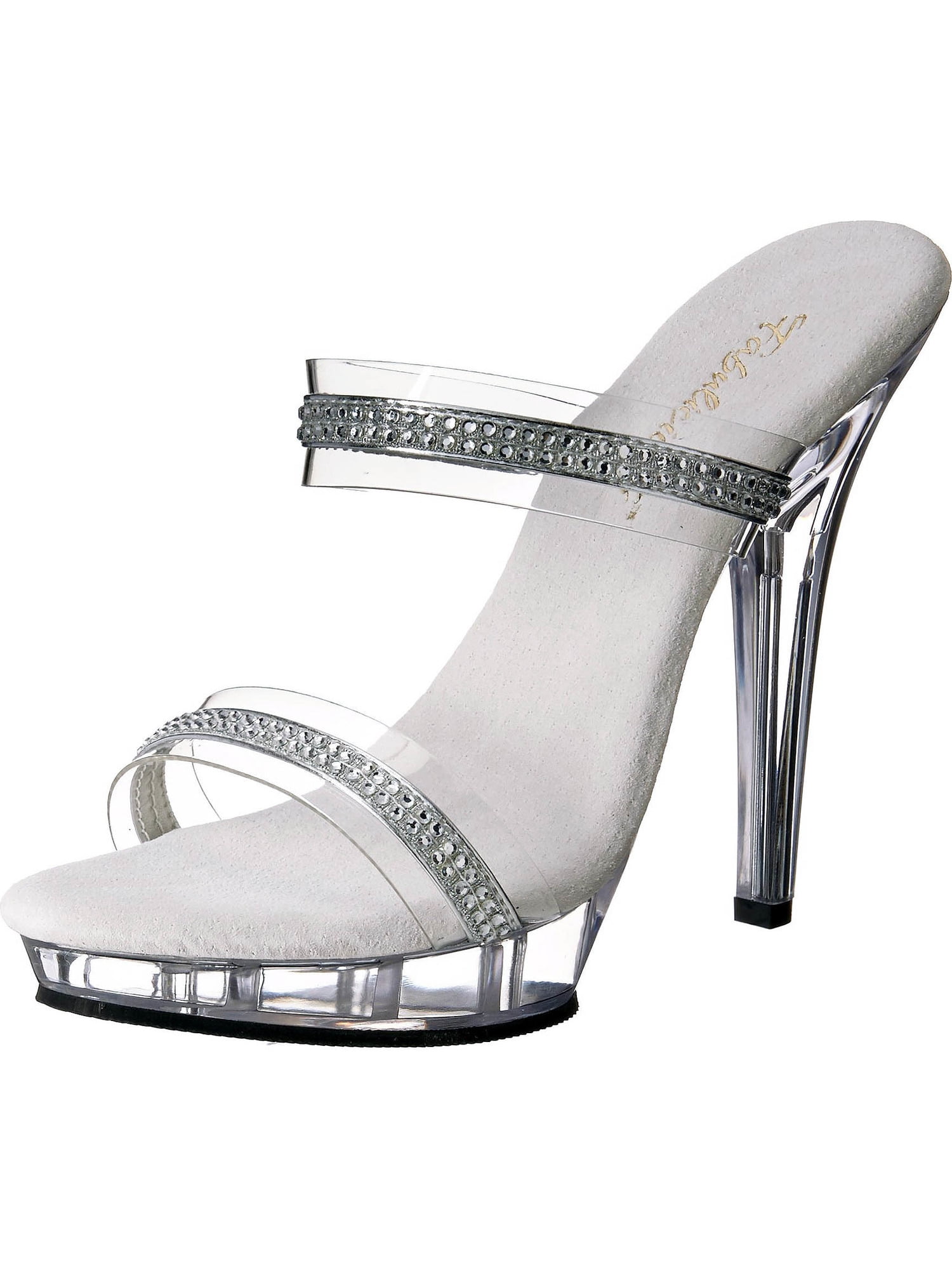 clear heels with small platform