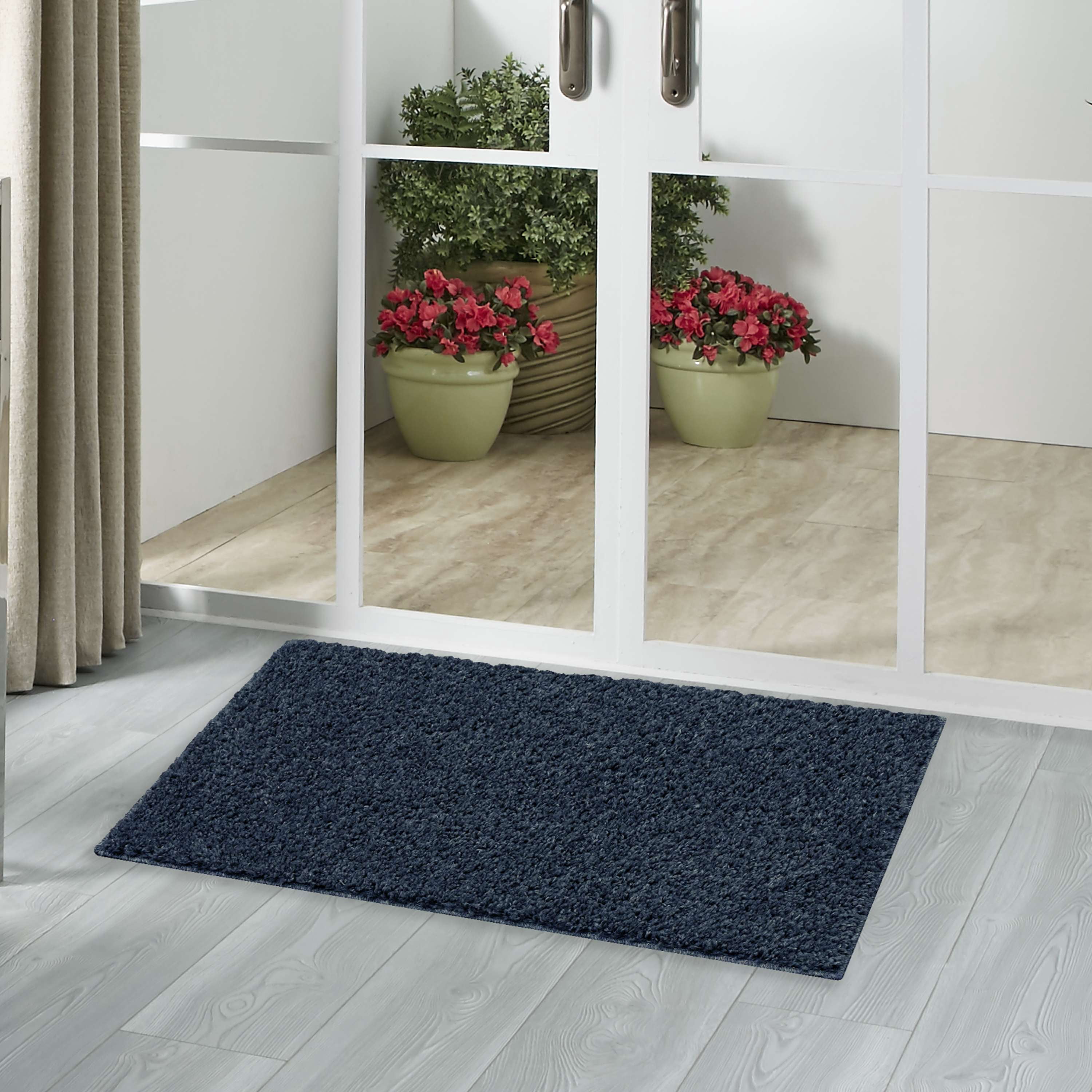 Mainstays Traditional Navy Heather Shag Indoor Accent Rug, 1'8" x 2'10"