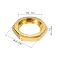 thumbnail image 2 of Uxcell 0.12'' Tall Hexagon Jam Nut Lock Fasteners for Threaded Lamp Pipe Rod M10 Hex Nuts Gold 40 Pack, 2 of 5