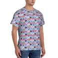 thumbnail image 4 of Yiaed Bees And Daisies Striped Print Mens Short Sleeve Tight Fit T-Shirt, Crewneck Casual Tee-X-Large, 4 of 5