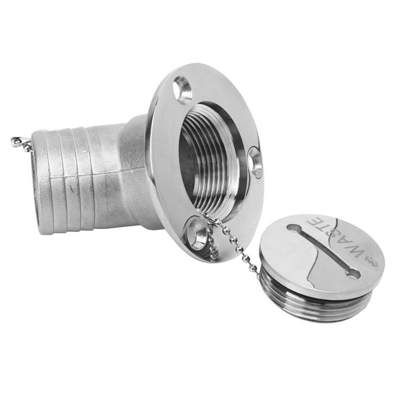 Boat Deck Filler, 1.5"38Mm Boat Deck Fuel Filler, Polished 316 SS Marine Hardware, Angled Neck Boat Deck Filler With Keyless , Boat Gas Fuel Water Waste Diesel Deck Filler