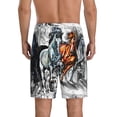 thumbnail image 3 of Naloa Four Running Horses Men's Short Pajama Pants, Lounge Comfort Shorts with Elasticized Waistband and Side Pockets - Large, 3 of 9