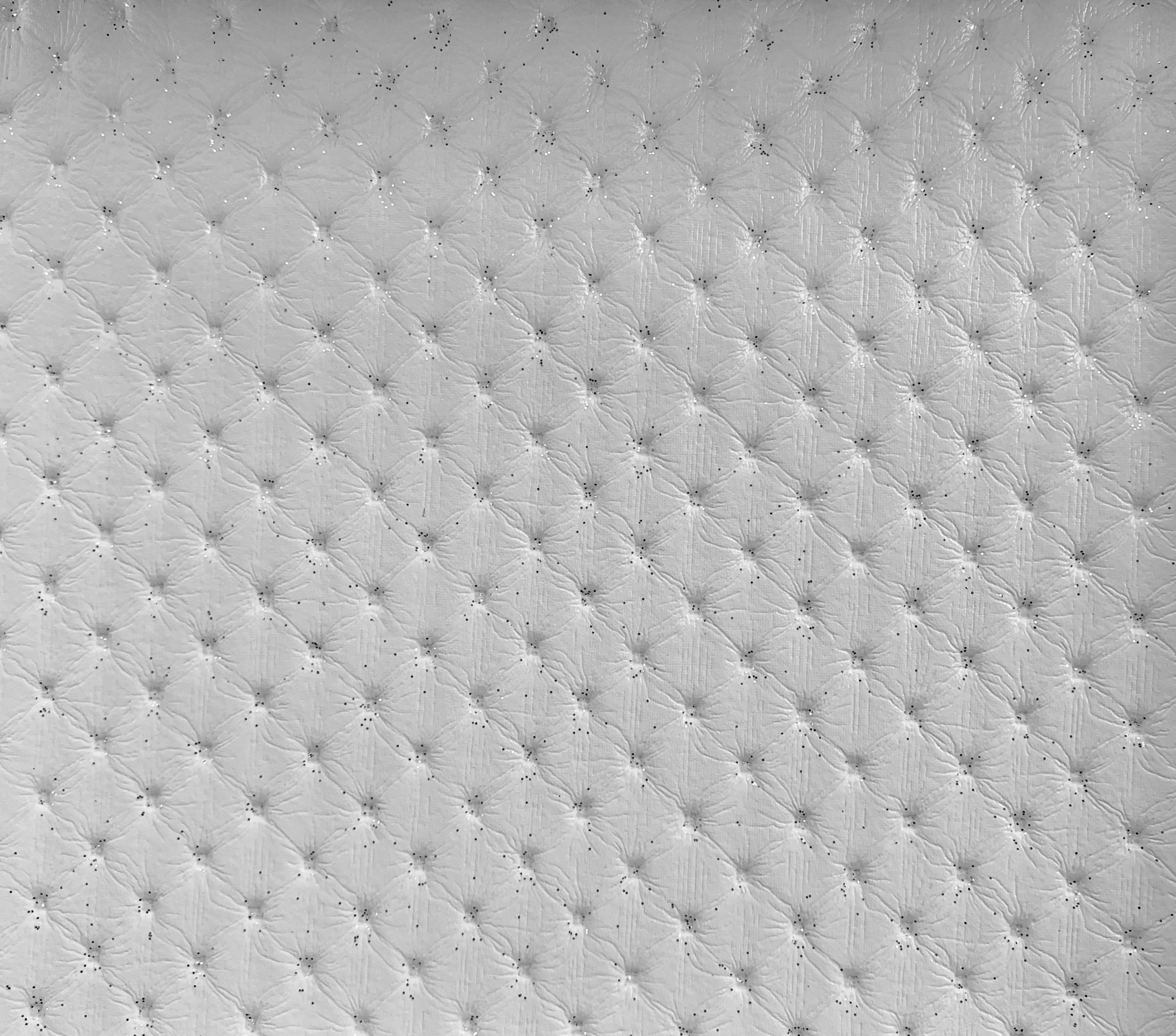 Fabrics Forever Diamond Embossed Stitch White Faux Leather Upholstery