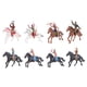 thumbnail image 1 of EeaseMX Juego de 8 figuras de plástico de indios para montar a caballo, modelo de vaquero del oeste, con adornos de varios estilos., 1 of 7