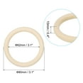 thumbnail image 2 of Anillos de madera Uxcell de 80 mm 3.1" de 10 mm de grosor, paquete de 10 anillos de madera natural sin terminar, 2 of 7