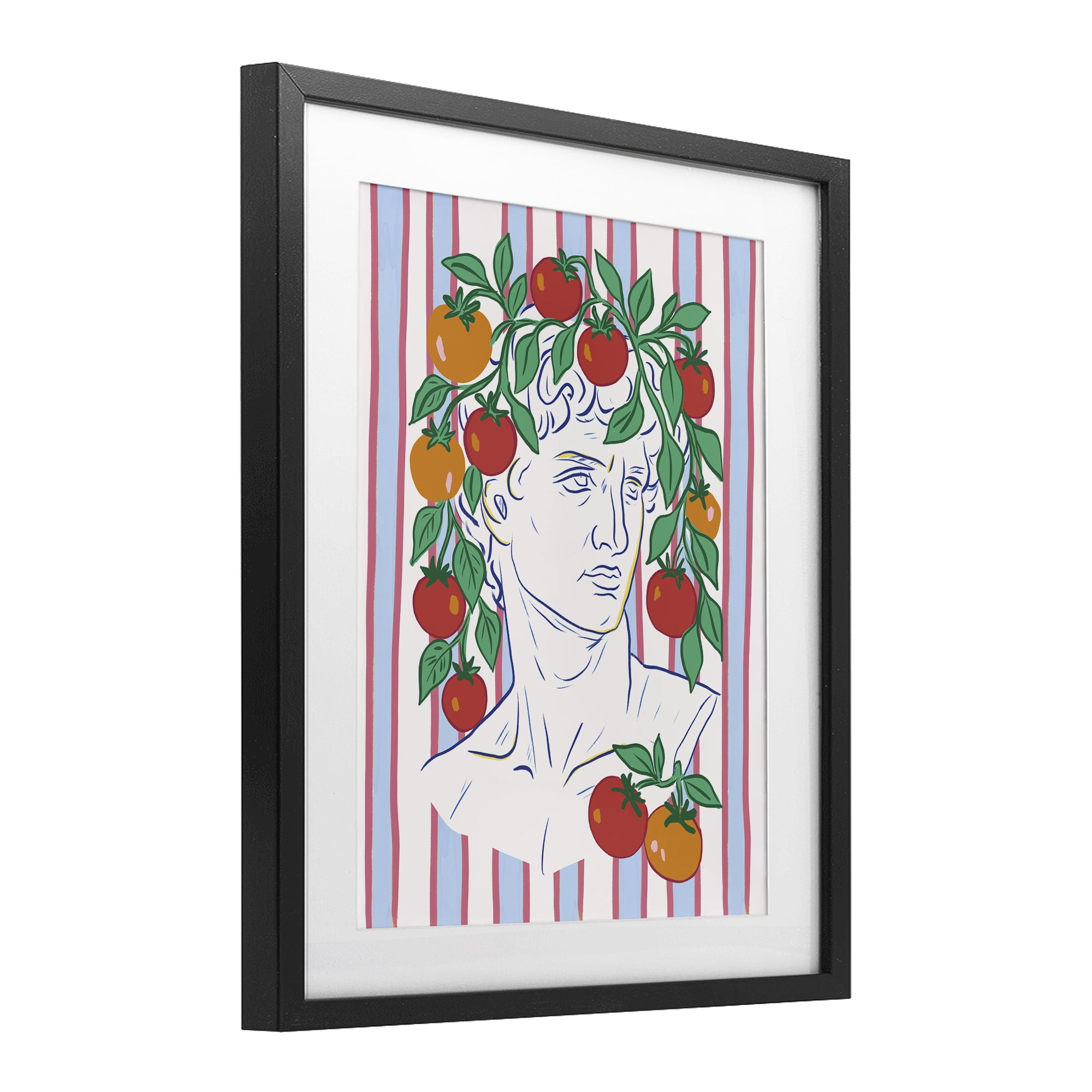 Stupell Industries La Rossa Sculpture Face Black Framed Print Under Glass, design by Radhika Modi