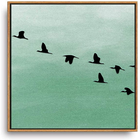 IDEA4WALL Framed Canvas Wall Art Flying Birds in the Colorful Sky