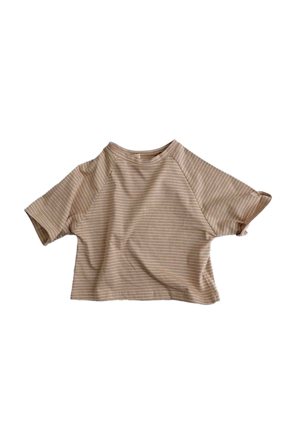 Girls T Shirts Toddler Kids Casual Blouse O-Neck Short Sleeve Striped Tops Summer Beach Holiday T-Shirts Trendy Girls Blouses 2-3 Years