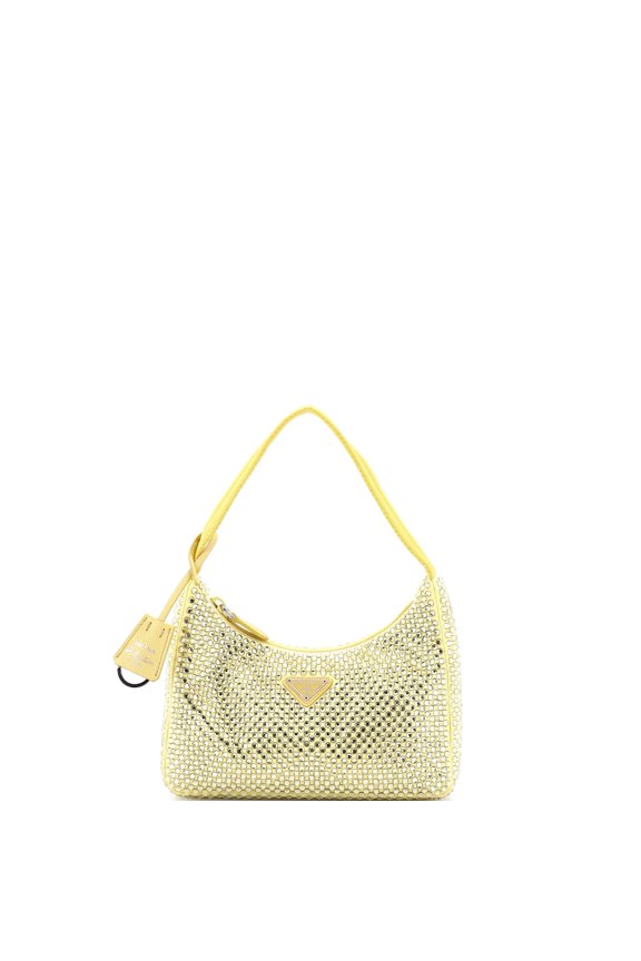 Pre-Owned Re-Edition 2000 Hobo Crystal Embellished Satin Mini By Rebag