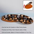thumbnail image 4 of Dachshund 6pcs Round Coasters Set, Microfiber Leather Drink Coasters, 11x11 cm/4.3x4.3 in, Heat- Cup Coasters for Tabletop, 4 of 6