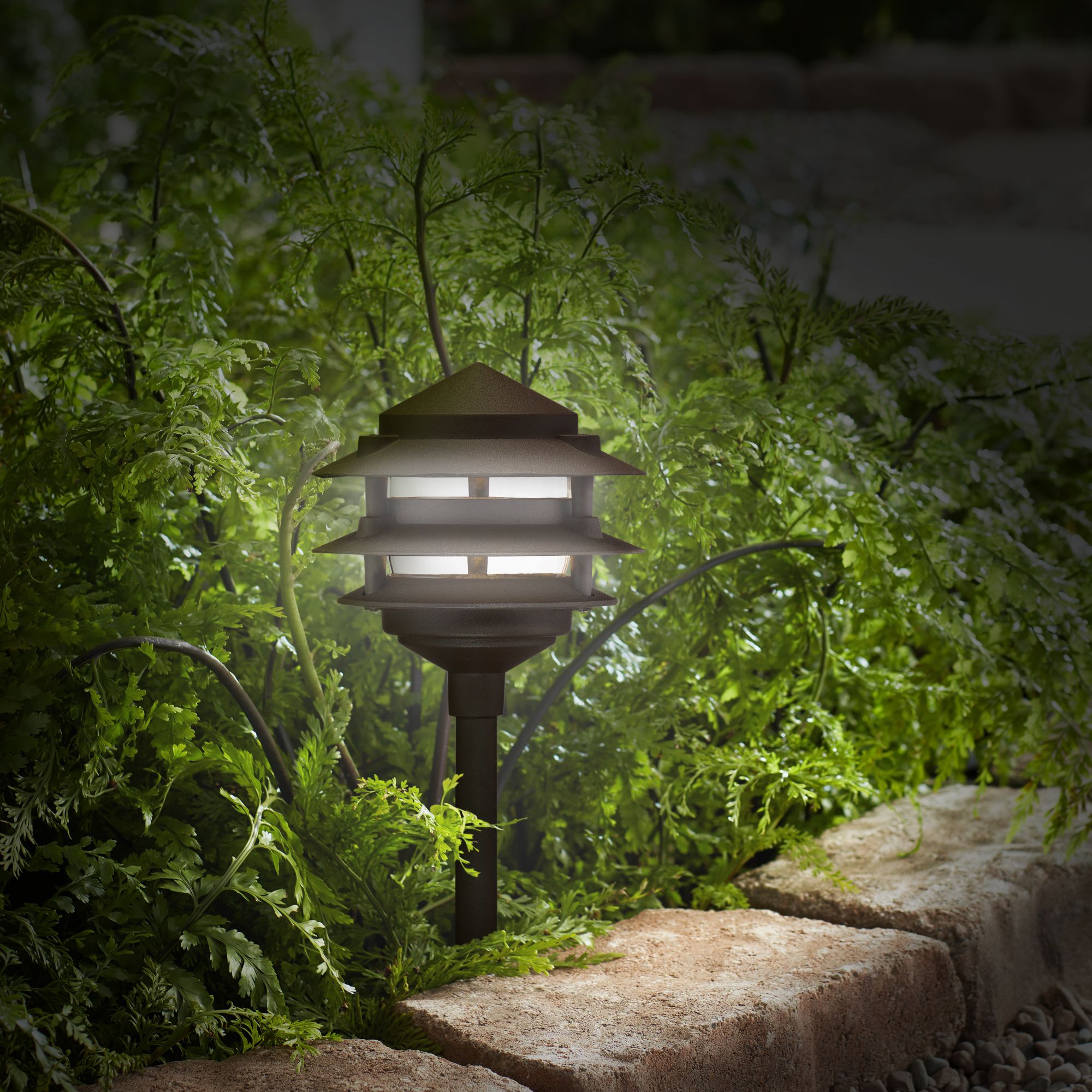 John Timberland Pagoda Bronze 8-Piece LED Landscape Path and Well Light Set - image 5 of 7