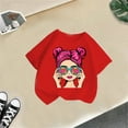 thumbnail image 2 of LRen Girl Tops Size 7-8 Tie Dye Graphic Print Short Sleeve Crewneck Kids Tees Soft Cute Tees Toddler Clothes,Z16-Red,140, 2 of 4