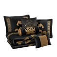 thumbnail image 2 of Chezmoi Collection Ensemble de Literie Jacquard Floral 7 Pcs, Grand, Noir Or, 2 of 4