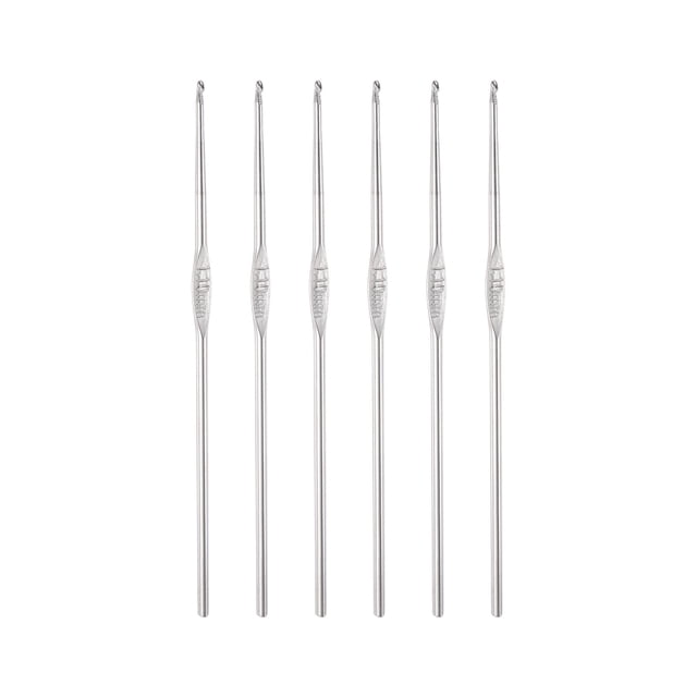 Inoxidable Acero Crochet Gancho 1,1mm Tejer Agujas para Bricolaje Artesanía Hilo 6uds
