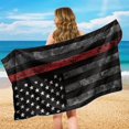 thumbnail image 6 of XYZCANDO Car Seats Cover Versatile Car Seat Protector for Swimming Running Beach, Car Seat Towel Cover Sweatproof, Thin Red Line Flag, 6 of 11