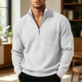 thumbnail image 5 of Jopfuhed Sweatshirt for Men Plus Size Solid Color Casual Stand Collar Quarter Zip Sweatshirt with Pocket Loose Long Sleeve Corduroy Pullover Tops,Sizes S-5XL, 5 of 10