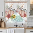thumbnail image 6 of Fall Pumpkins Swag Curtains for Kitchen/Bedroom/Living Room, Thanksgiving Autumn Flower Leaf Plant Scalloped Curtains 63 Inch Long, Window Swag Topper Curtains Valances 2 Panels Set 36"x63", 6 of 8