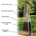 thumbnail image 3 of Hanover 7-Ft. 42,000 BTU Pyramid Propane Patio Heater in Stainless Steel with Weather-Protective Cover | Outdoor Heating for Patio, Backyard, Deck, Porch | Portable with Wheels | HAN102SS-CV, 3 of 8