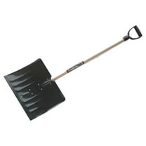 Snow Shovel, 42 in Wood D-Grip Handle, Steel Blade Material, 24 in Blade Width