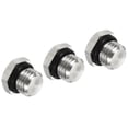 thumbnail image 1 of Unique Bargains M12x1.5 Male Plug Stainless Steel Thread Hex Head Socket Pipe Fitting with Sealing Rubber Ring 3 Pack, 1 of 5