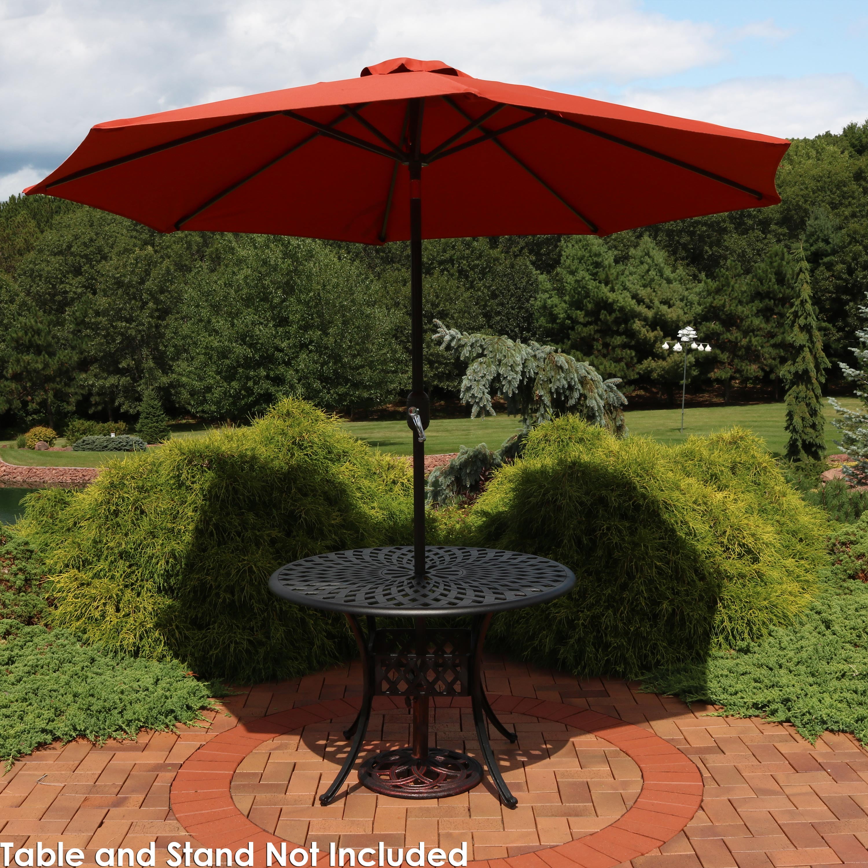 Sunnydaze 9Foot Outdoor Patio Umbrella with Fade Resistant Umbrella