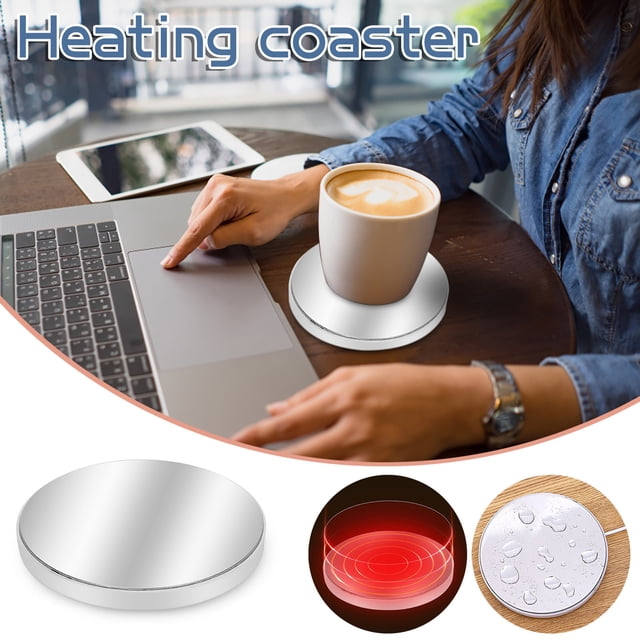 MORESEC Electric Cup Heater Warmer for Coffee Tea, 55℃ Constant Temperature Desk Beverage Warmer, Automatic On Off Induction Heating Pad for Home Office