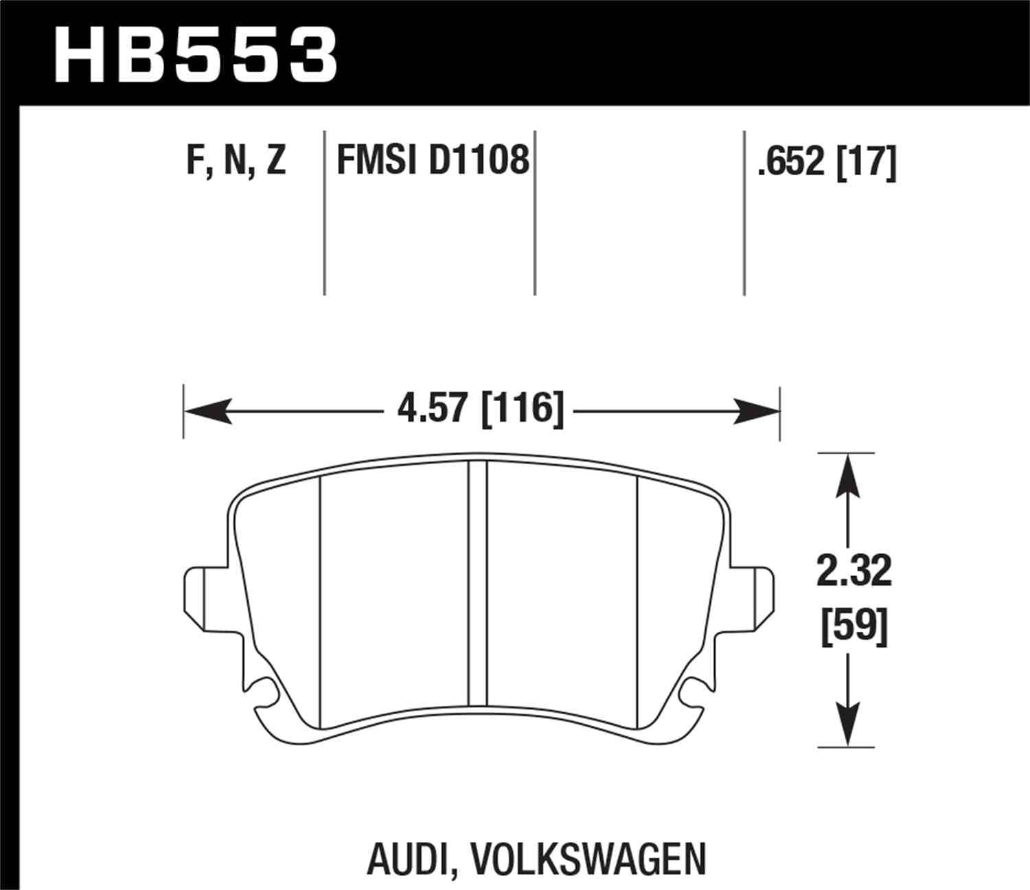 Hawk Performance HB553F.652 HPS Disc Brake Pad