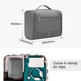 thumbnail image 3 of Large Hanging Travel Toiletry Bag Dopp Kit with Hook Cosmetic Makeup Organizer with Brush Holder Water-Resistant Bathroom for Women Men, Grey, 3 of 8