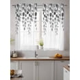thumbnail image 2 of Gray Eucalyptus Leaves Curtains 54 Inch Length, Sheer Curtains for Bedroom Living Room Window Watercolor Floral Leaf Plants Rod Pocket Voile Drapes Kitchen Curtains Small Half Window 52"x54" 2 Panels, 2 of 6
