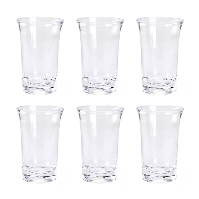 6Pcs 1.2 Ounce Shot Glass Heavy Base Shot Glass Set Party Bar Whiskey Shot Glass