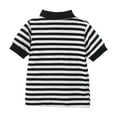 thumbnail image 2 of Xudanell Boys Shirts Comfortable Breathable Boys Clothes Fashion Boys Short Sleeve Tops 1-11 Years Birthday Boy Shirt T-Shirts Lapel Stripe Boys Short Sleeve, 2 of 4