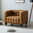thumbnail image 2 of Emma Luxurious Faux Leather Armchair in Brown, 2 of 2