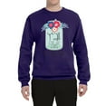 thumbnail image 2 of Wild Bobby, Y'all Is Not Word It's A Word Southern Artsy Jar with Flowers Pop Culture Unisex Crewneck Graphic Sweatshirt, Purple, 3XL, 2 of 3