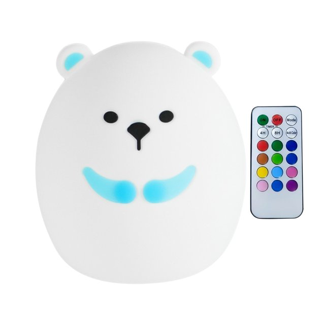 Up to 65% off Silicone Colorful Decompression Night Light Christmas Vibration Sensing 18 Key Remote LED Light