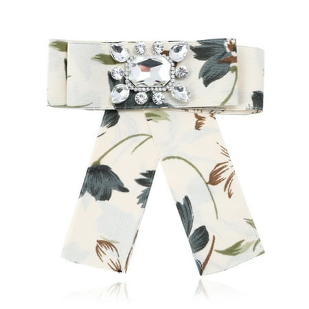 - Fashion Exquisite Bowknot Brooch Elegant Printing All-match Corsage for Women