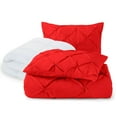thumbnail image 5 of Nestl  Pinch Pleat Duvet and Comforter Set - Down Alternative Comforter and Ultra Soft Microfiber Duvet Set Cherry Red Twin 3 Piece, 5 of 5