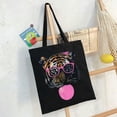 thumbnail image 6 of COMIO Women's Large Capacity Shoulder Bag Tote Bag Tiger Face Wild Animal Cute Tiger 14.1x15.7in, 6 of 6