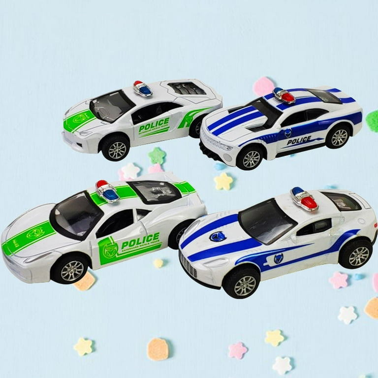 4pcs Simulation Pull Back Police Car Mini Police Car Model Toy for Kids Children