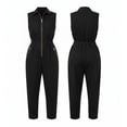 thumbnail image 6 of Cutuoiiu Womens Solid Color Sleeveless Lapel Collar Jumpsuit with Zipper Front and Cargo Pockets for Workwear and Daily Wear Gifts, 6 of 6