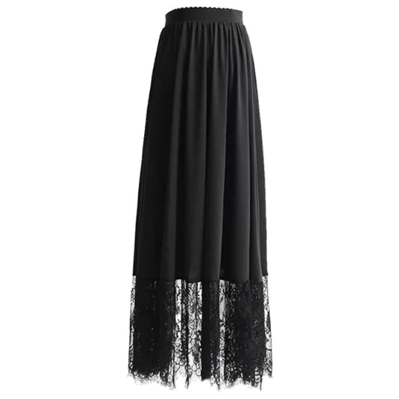 Vjnyvs Womens Lace Half Slip Long Underskirt High Waist Lace Long Skirt Petticoat Slip Skirt Under Dresses Extender