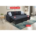thumbnail image 3 of Dubbin Black Flannelette 2-Piece Couch Living Room Sofabed, 3 of 6